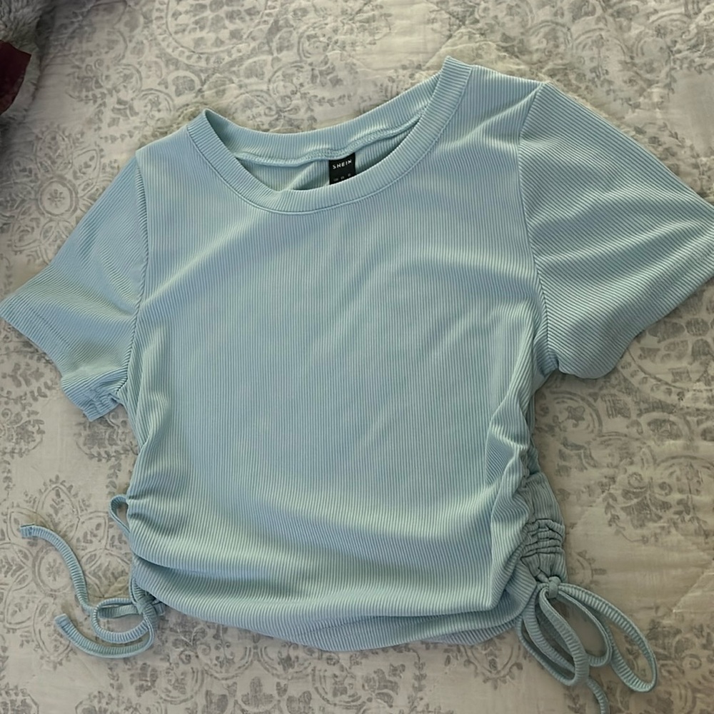Baby blue crop top